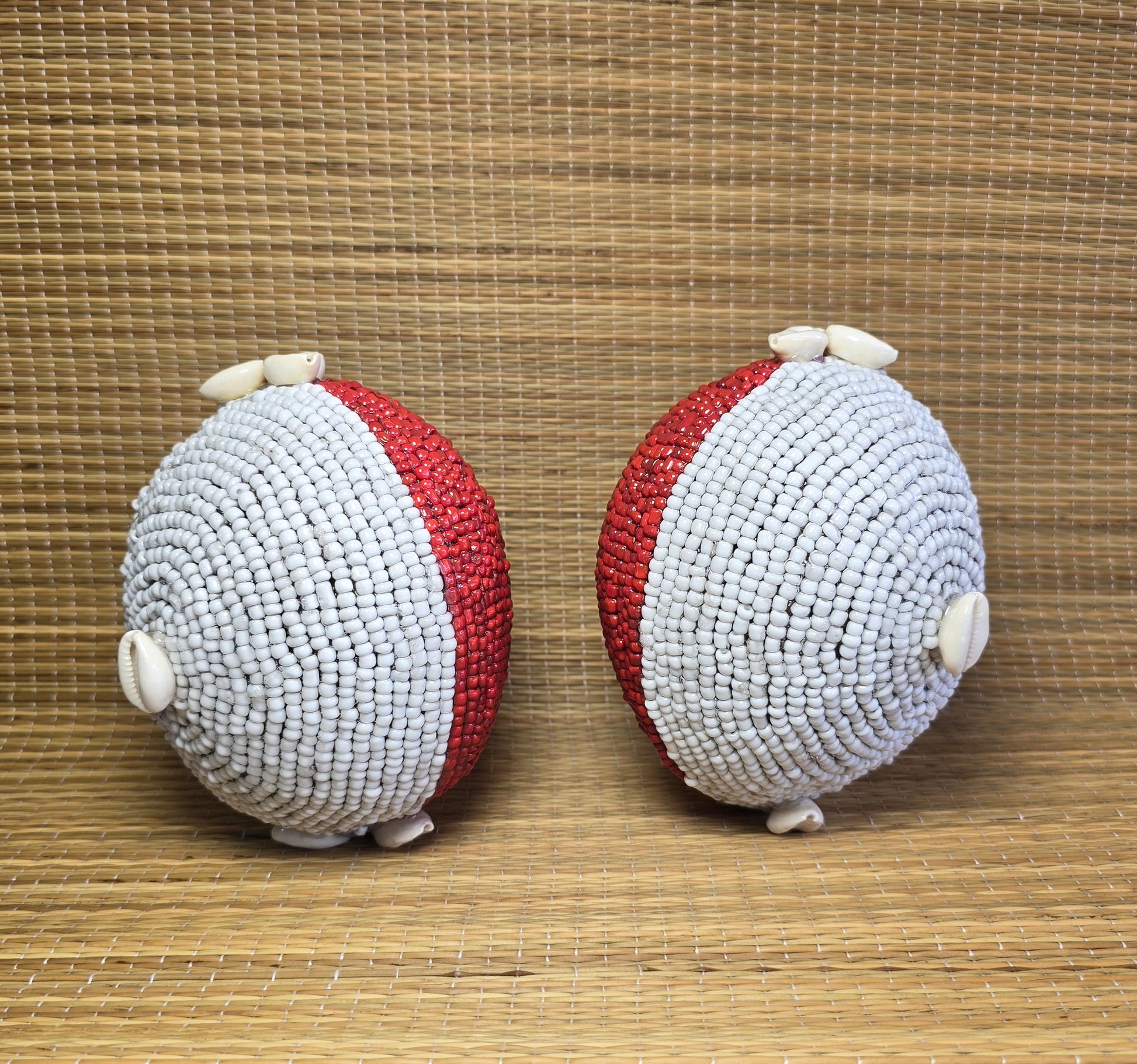 Orisha Oko Coconuts: Red and White Beads with Cowries