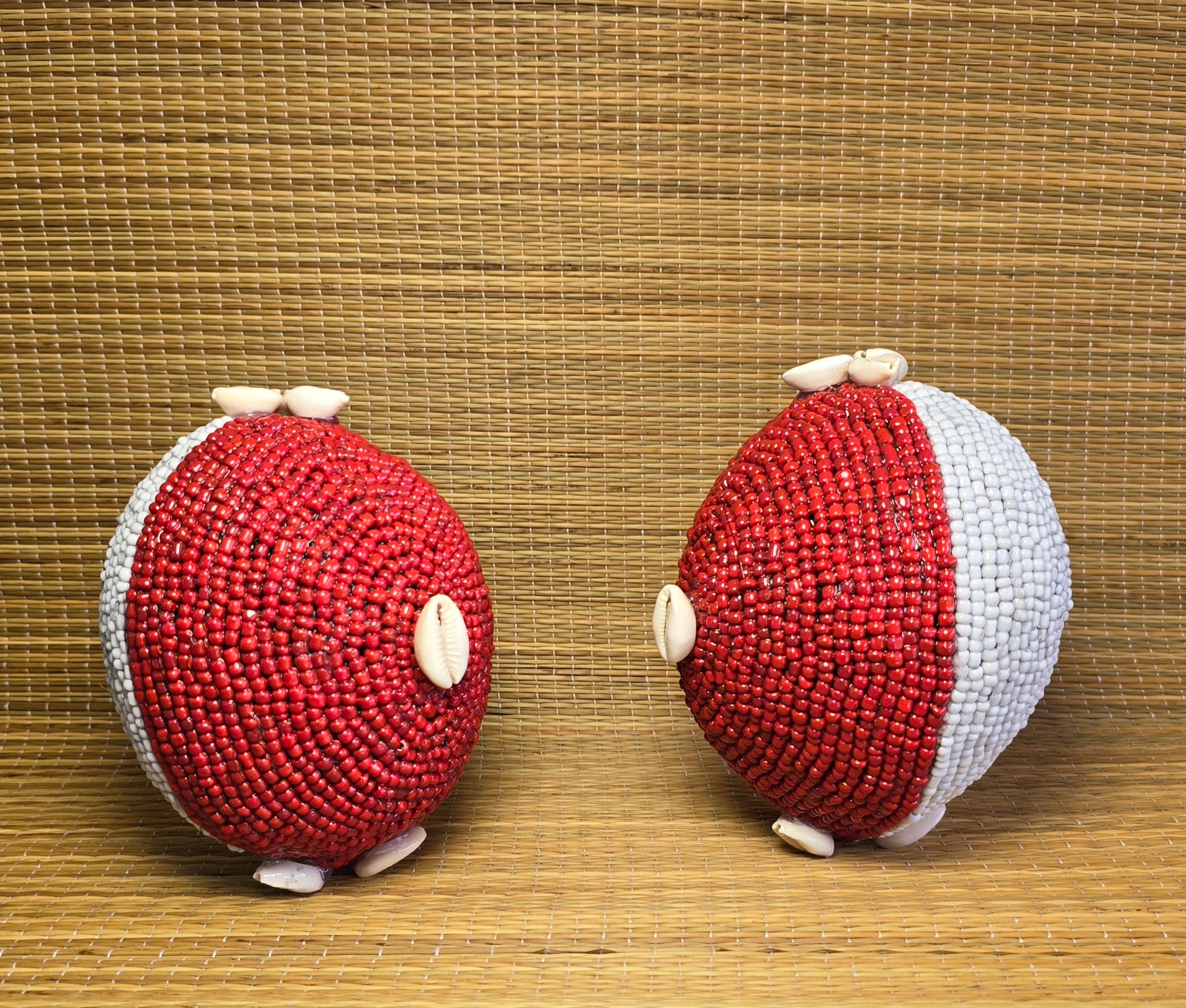 Orisha Oko Coconuts: Red and White Beads with Cowries