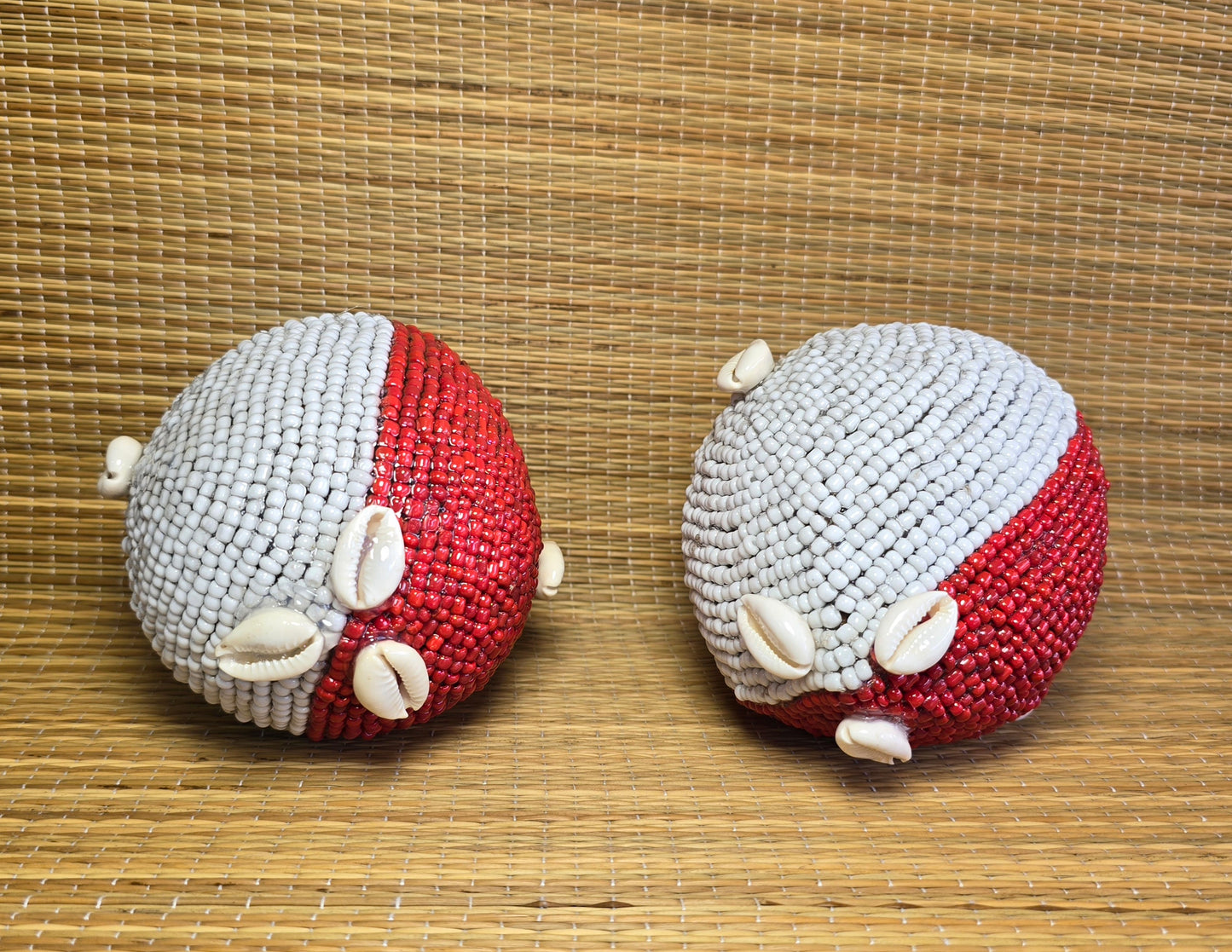 Orisha Oko Coconuts: Red and White Beads with Cowries